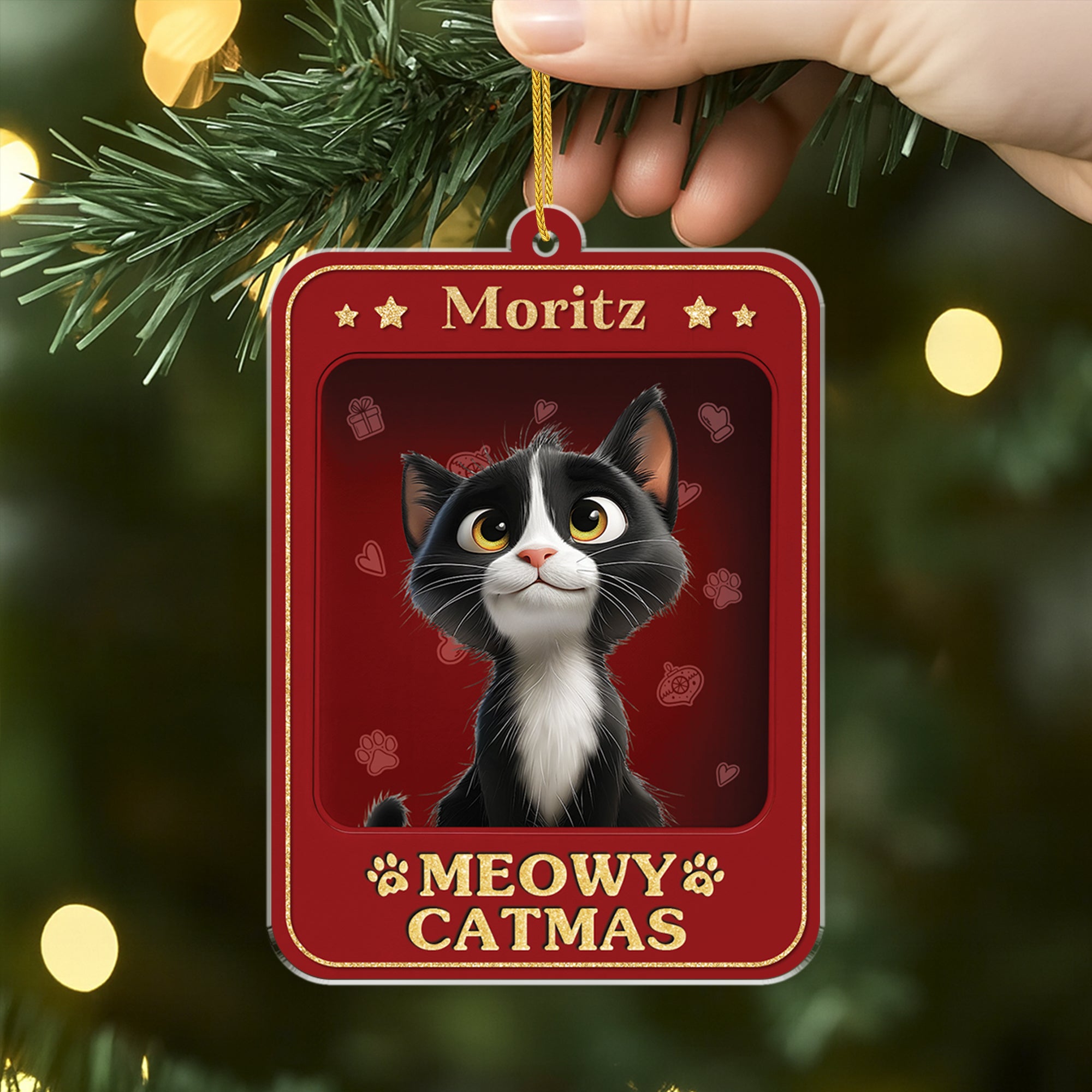 6442OGE2 3d druck effekt meowy catmas acryl weihnachtsschmuck katze personalisiert_ 6442O8MZD