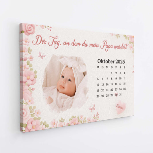 6443CGE2 der tag an dem du meine mama mein papa wurdest personalisierte leinwand mit foto babys 6443CKPZA