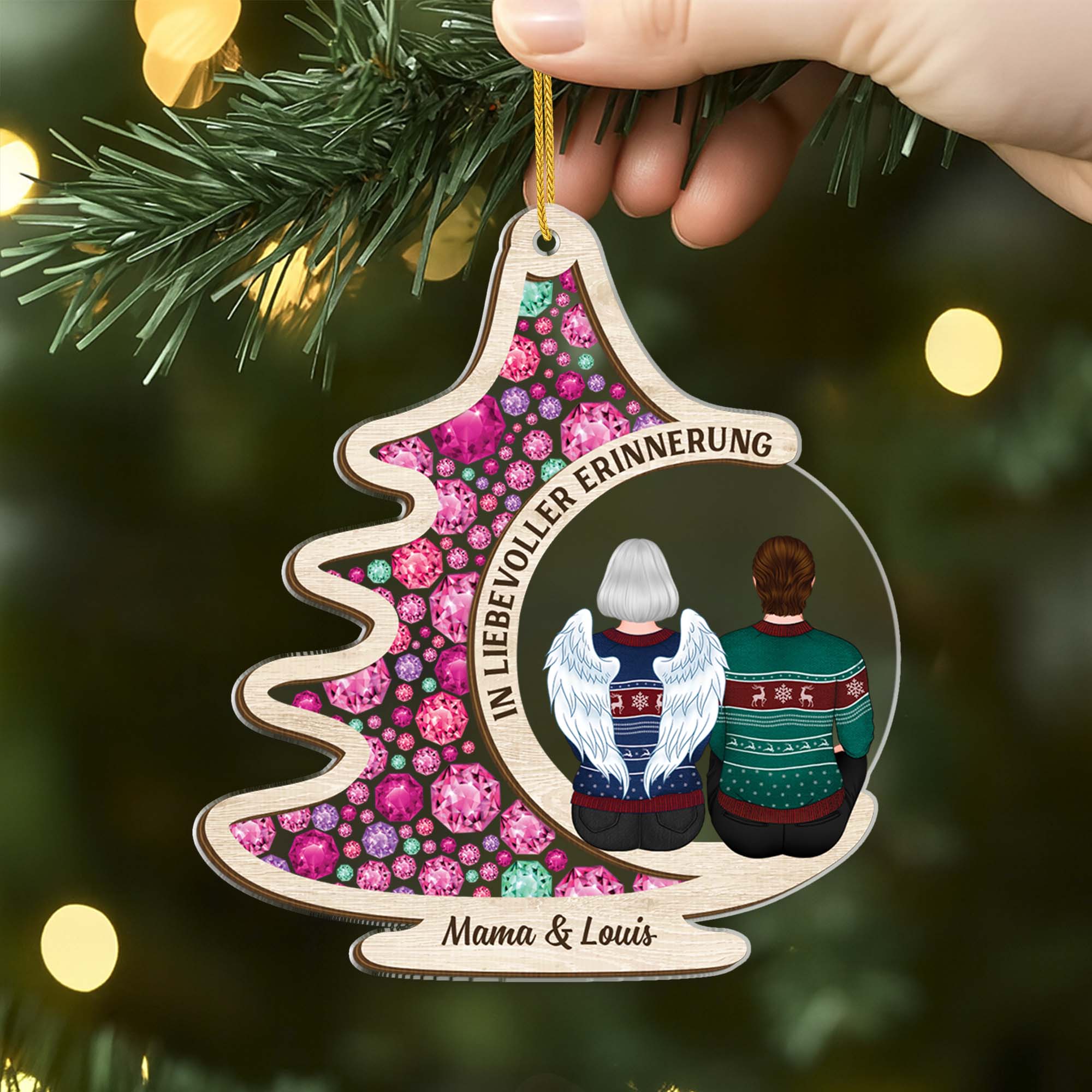 6456OGE2 3d druck effekt fur immer geliebt acryl weihnachtsschmuck personalisiert zur erinnerung 6456O3TNA