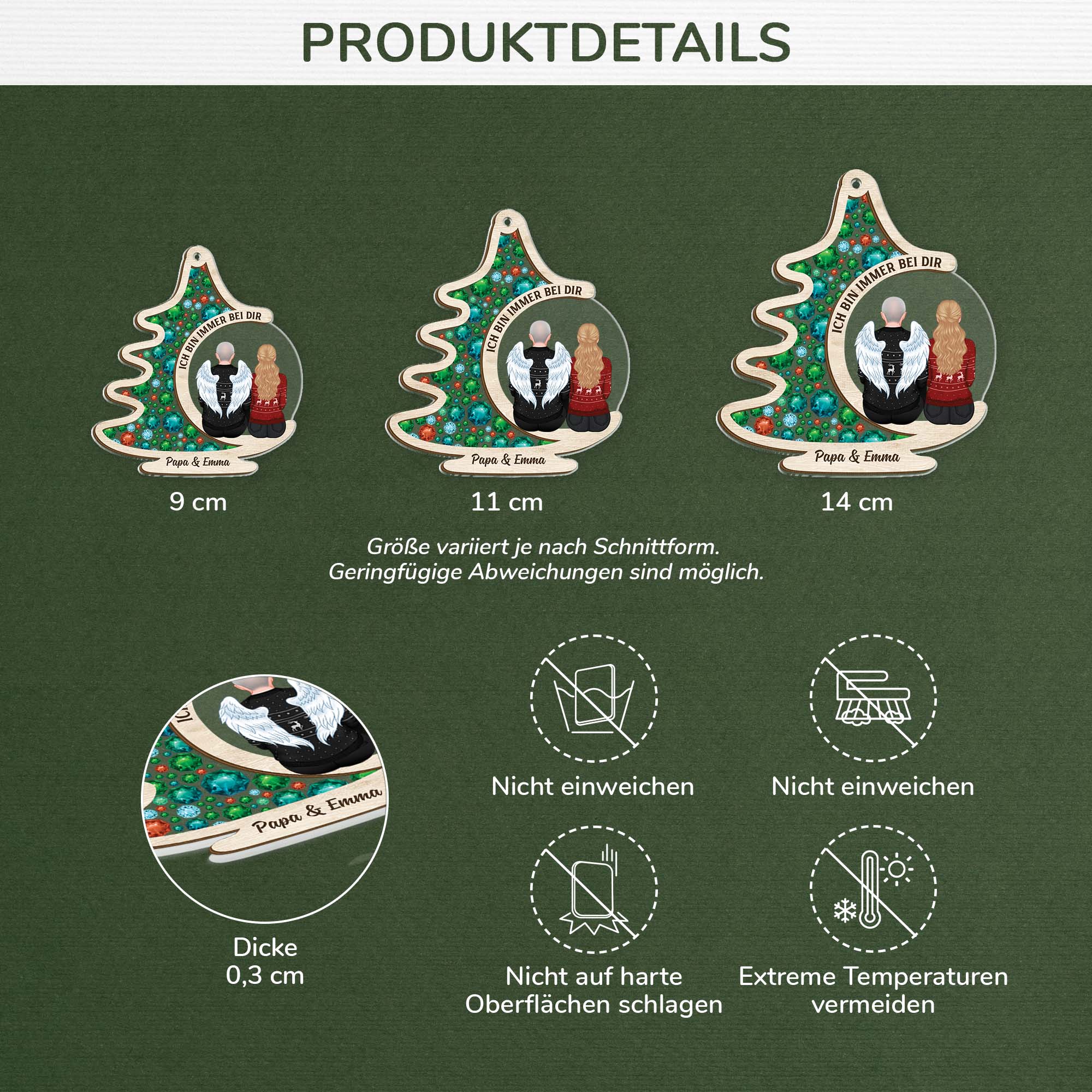 6456OGE3 3d druck effekt fur immer geliebt acryl weihnachtsschmuck personalisiert zur erinnerung 6456O3TNA