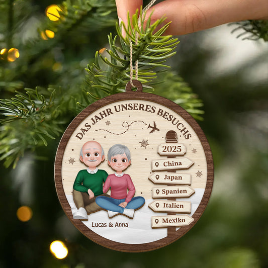 6462OGE2 das jahr unseres besuchs personalisierte 1 schicht holz ornamente paar weihnachten reise 6462O3QZG