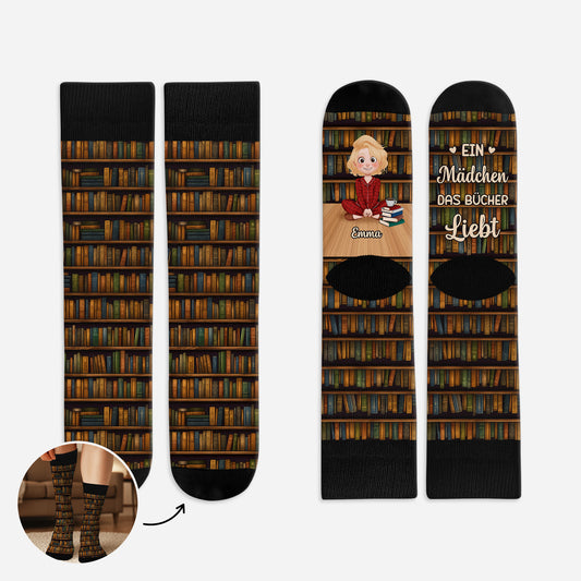 6470JGE1 einfach ein madchen das bucher liebt personalisierte socken_ fur_ leseratten_ frauen manner 6470J8QMA