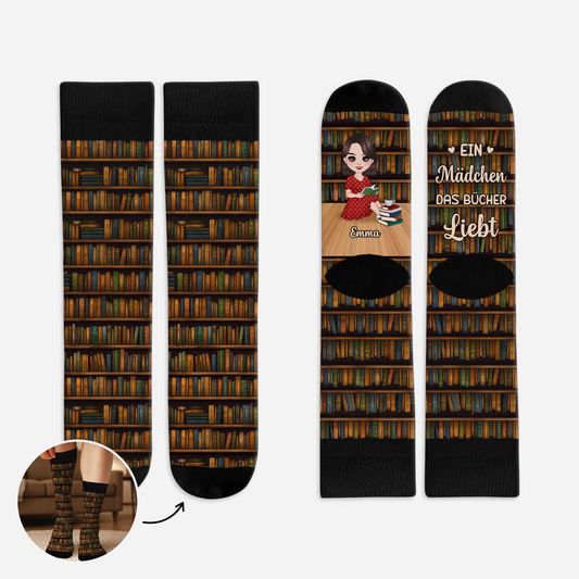 6471JGE1 einfach ein madchen das bucher liebt personalisierte socken_ fur_ leseratten_ manner frauen 6471J8TMA