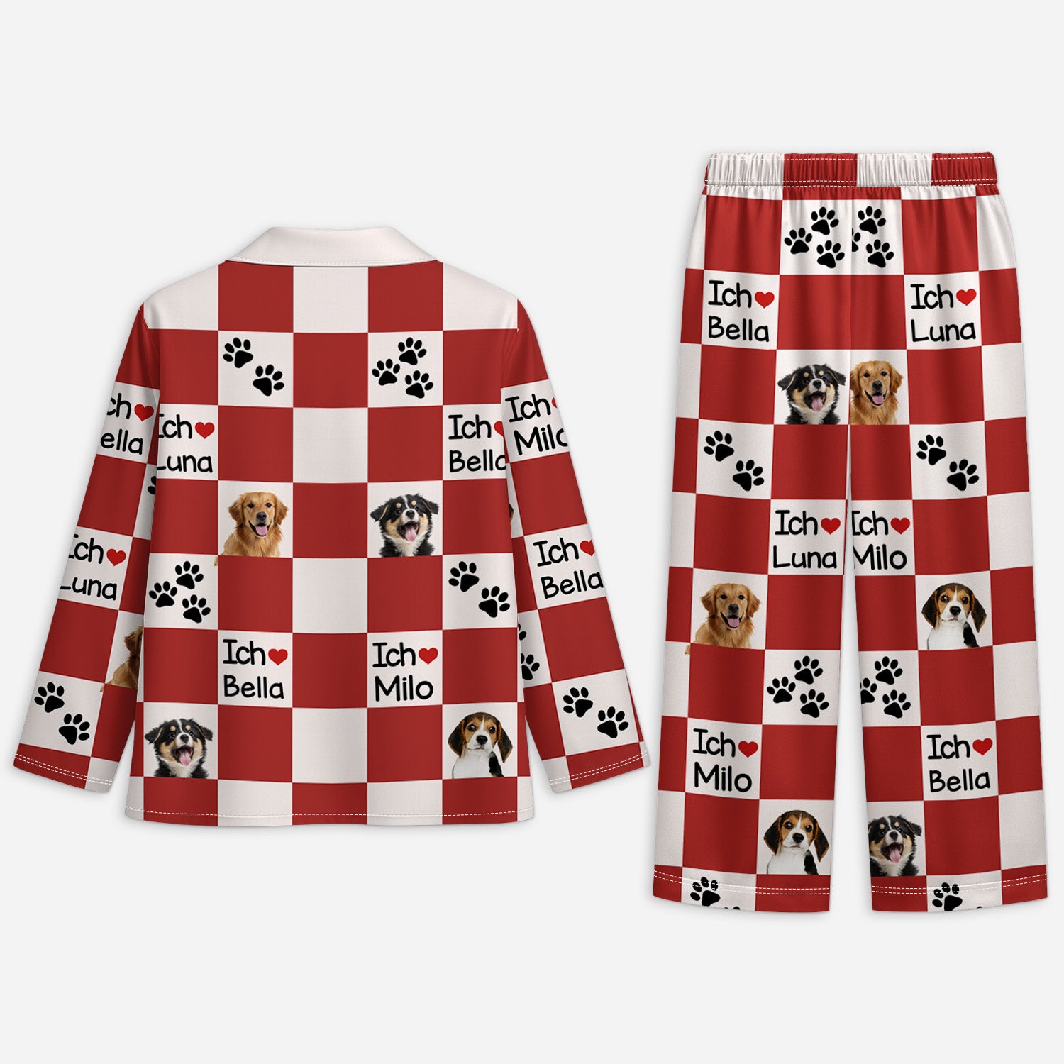 6503VGE2 pfoten hunde mit foto personalisierter schlafanzug hunde katzen 6503VKXZC