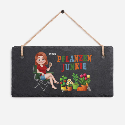 6507AGE2 pflanzen suchtig personalisiertes geschenk garten  schiefer gartenschild frauenm_nner 6507ae8vca