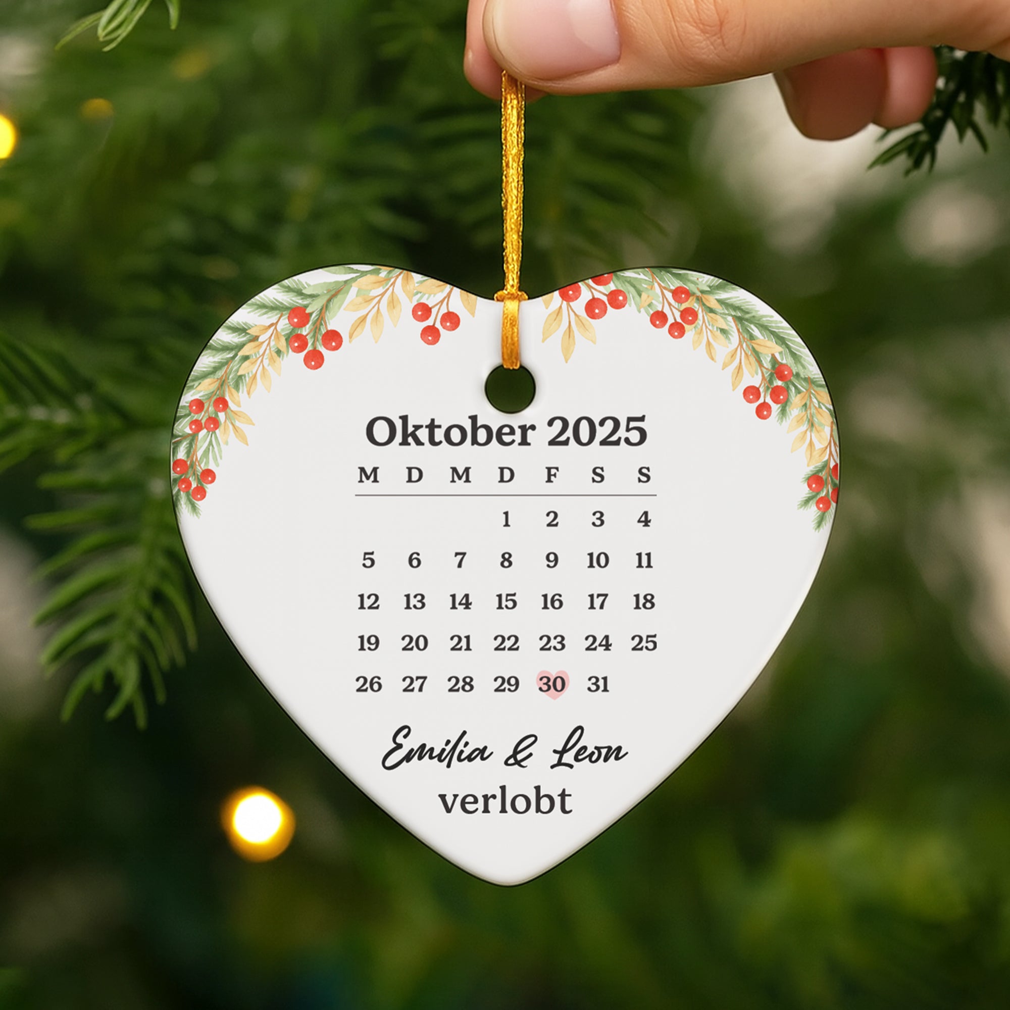 6513OGE2 verheiratet keramik weihnachtsschmuck personalisiert_ paar kalender 6513OKTNG
