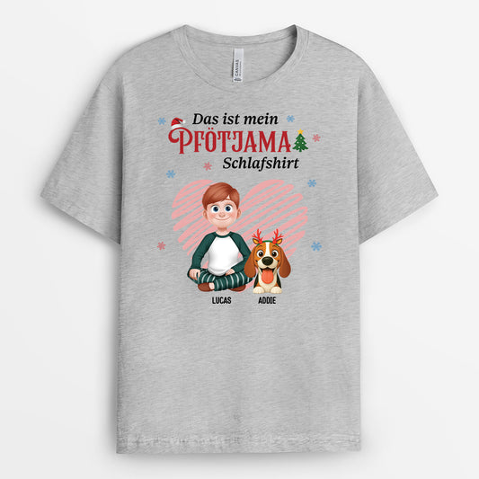 6528AGE2 das ist mein pfotjama schlafshirt weihnachts t shirt hund personalisiert blumen 6528ATQCC