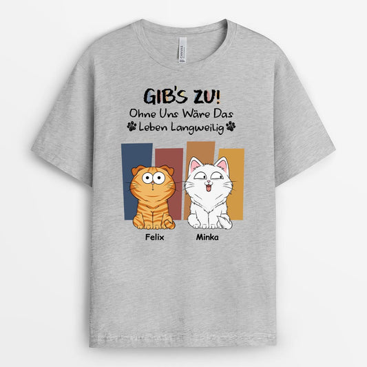 6570AGE1 gibt es zu ohne mich ware das leben langweilig weihnachts katzen t shirt personalisiert 6570A3LWD_1
