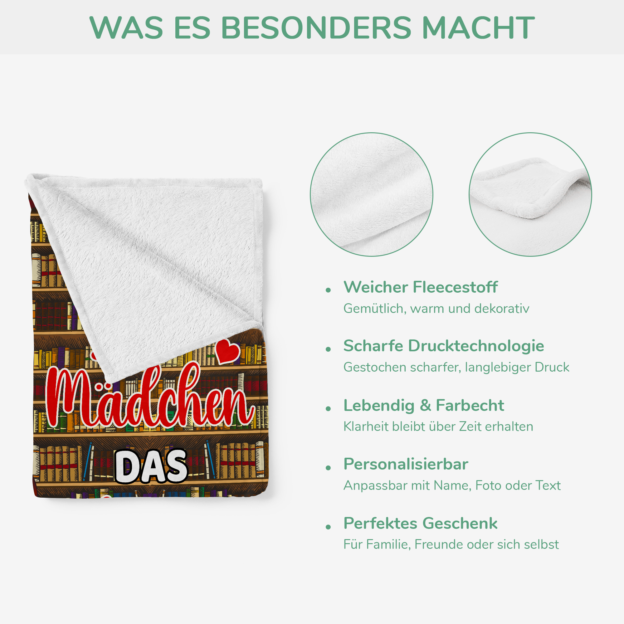 6595BGE4 einfach ein madchen das bucher liebt kuscheldecke personalisiert_ fur_ leseratten_ frauen manner 6595BTT5A