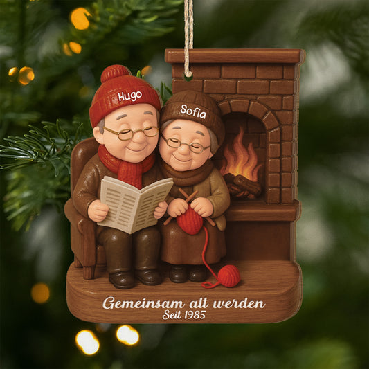 6608OGE1 3d druck effekt gemeinsam alt werden seit personalisierte 1 schicht holz ornamente weihnachten paare braun 6608OKM5G