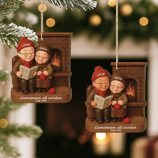 6608OGE2 3d druck effekt gemeinsam alt werden seit personalisierte 1 schicht holz ornamente weihnachten paare braun 6608OKM5G