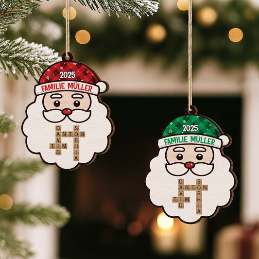 6609OGE2 die familie weihnachtsmann personalisierte kreuzwortratsel 1 schicht holz ornamente 6609OTPMI