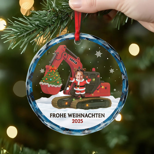 6616OGE2 kind mit gesicht traktor glas weihnachtsschmuck_ personalisiert 6616OKQ5K