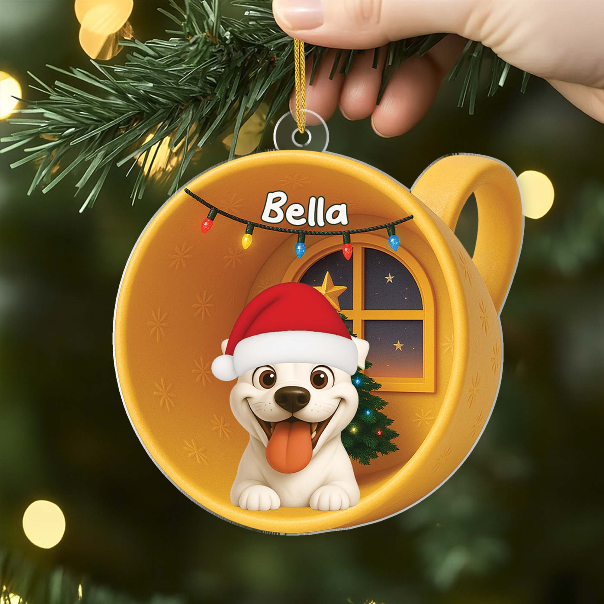 6641OGE2 3d druck effekt schlafende hunde acryl weihnachtsschmuck personalisiert_ 6641O3M5C