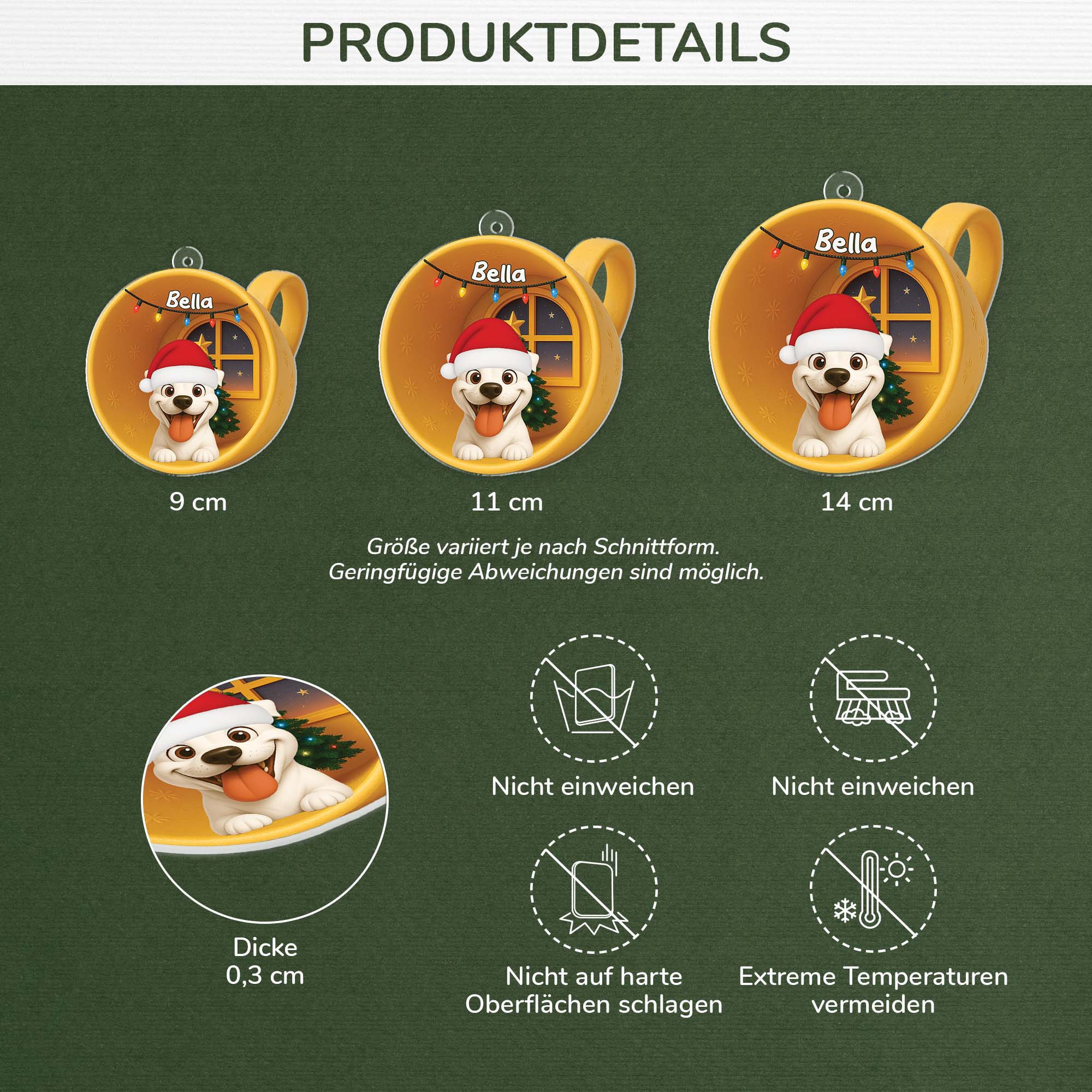 6641OGE3 3d druck effekt schlafende hunde acryl weihnachtsschmuck personalisiert_ 6641O3M5C