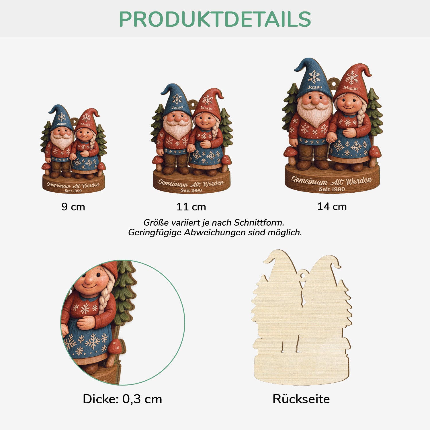 6647OGE1 3d druck effekt gemeinsam alt werden personalisierte 1 schicht holz ornamente weihnachten gnom paare 6647OKLMG_3