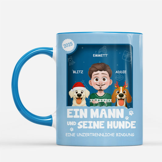 6669MGE2 3d druck effekt ein madchen und ihr hund personalisierte weihnachtstasse_ 6669MKQ5C