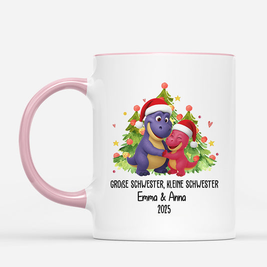 6715MGE2 grosser bruder kleiner bruder dino weihnachtstasse personalisiert_ bruder schwester 6715M