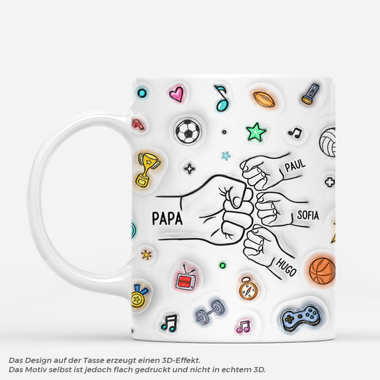 6746MGE1 3d druck effekt faustgruss opa papa tasse personalisieren 6746M6PMB