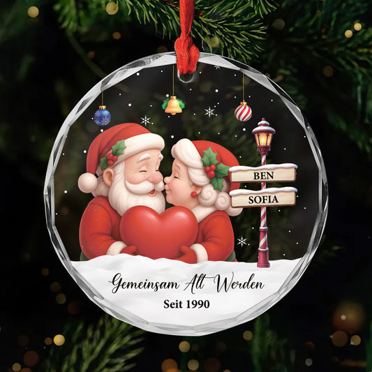 6753OGE1 3d druck effekt gemeinsam alt werden seit glas weihnachtsschmuck personalisiert weihnachtsmann paar 6753OKL5G
