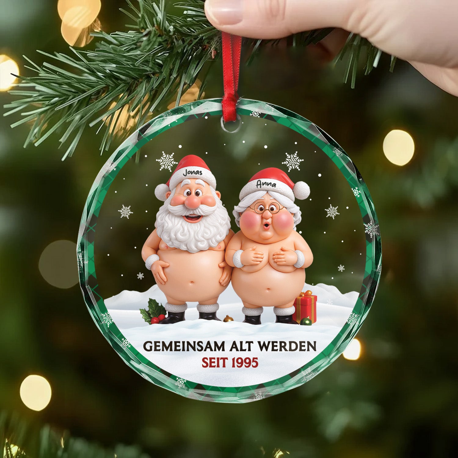 6763OGE2 3d druck effekt gemeinsam alt werden seit lustiger glas weihnachtsschmuck personalisiert paar 6763O8L5G