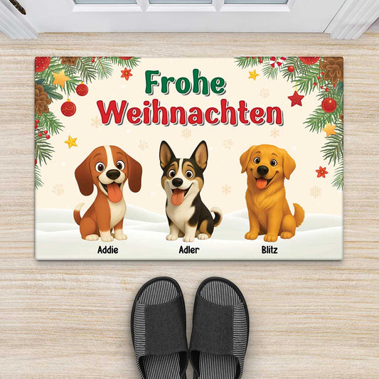 6923DGE1 frohe wuff nachten weihnachts fussmatte personalisiert hund_ 6923D86WC2