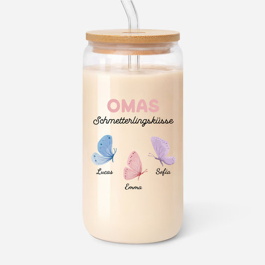 6947AGE1 omas schmetterlingskusse personalisiertes geschenk  glas mit deckel und strohhalm oma mama 6947attvta_2