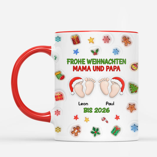 6957MGE2 3d druck effekt frohe weihnachten personalisierte weihnachtstasse werdender papa werdende mama 6957MKTMB