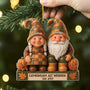 7017OGE2 3d druck effekt gemeinsam alt werden acryl weihnachtsschmuck personalisiert paar gnom braun 7017O3P5G