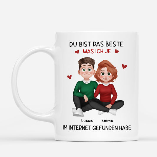 7025MGE1 du bist das beste was ich je im internet gefunden habe paar tassen personalisiert 7025MKQ5G