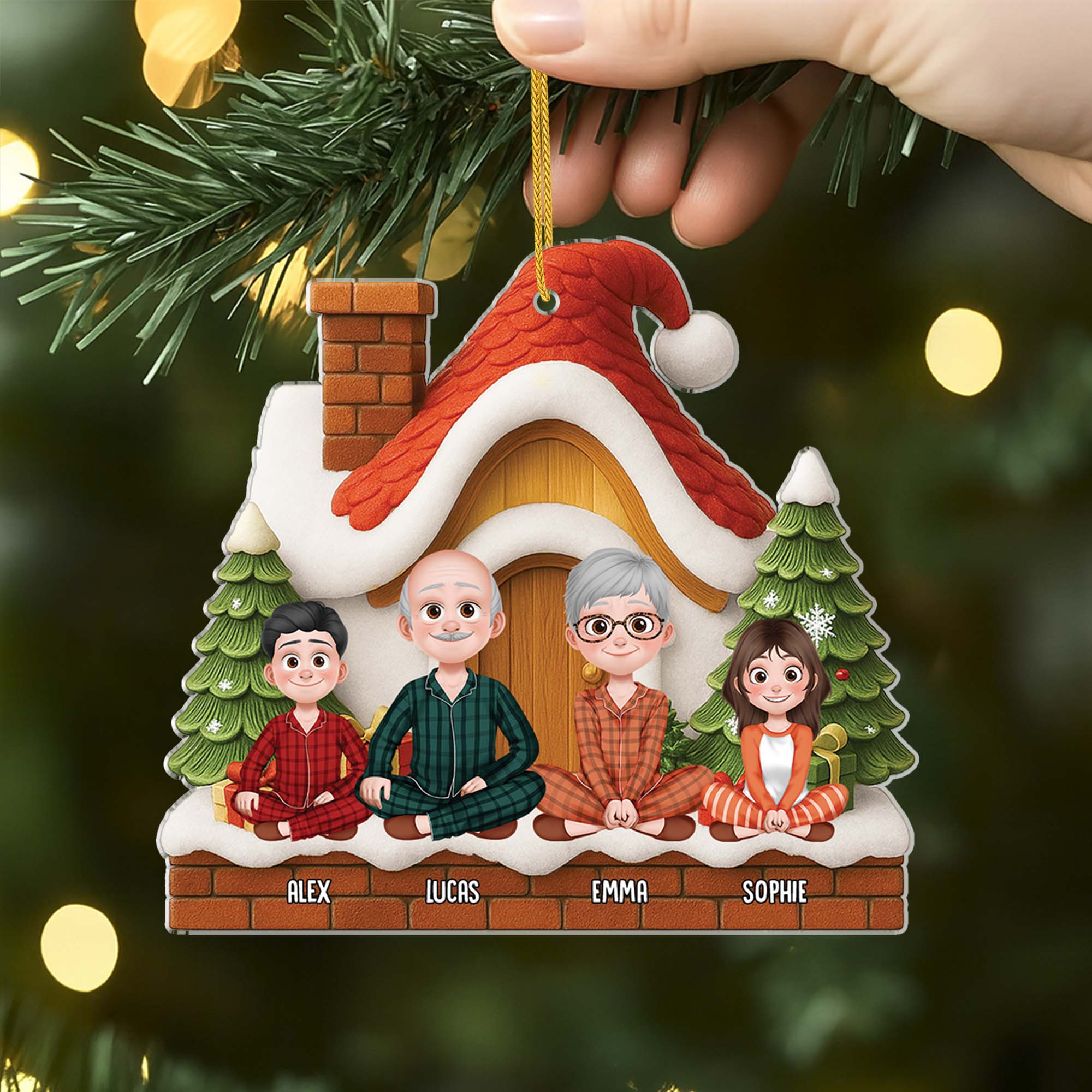 7029OGE2 familie mit hund und katze acryl weihnachtsschmuck personalisiert 7029OTY5I