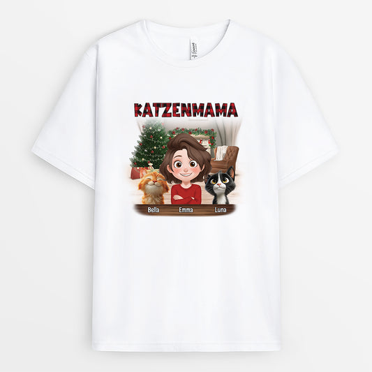 7056AGE1 katzenmama katzenpapa weihnachts katzen t shirt personalisiert 7056AKZ5D