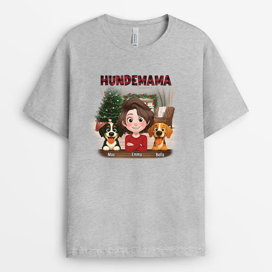 7056AGE2 hundepapa hundemama weihnachts t shirt hund personalisiert 7056AKZ5C