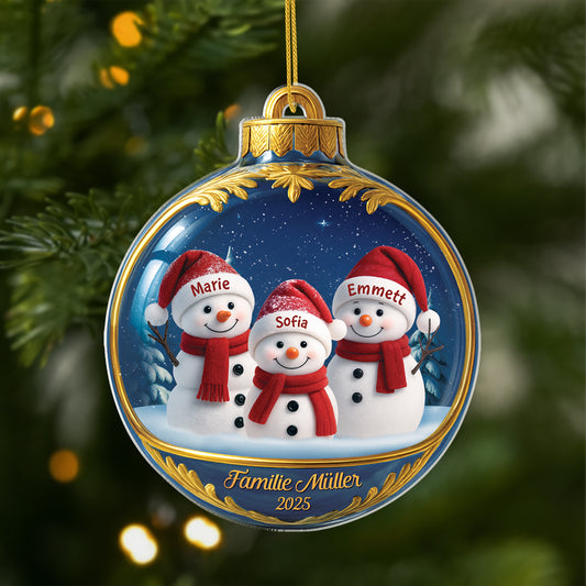 7062OGE1 3d druck effekt familie schneemann acryl weihnachtsschmuck personalisiert 7062O3TMI