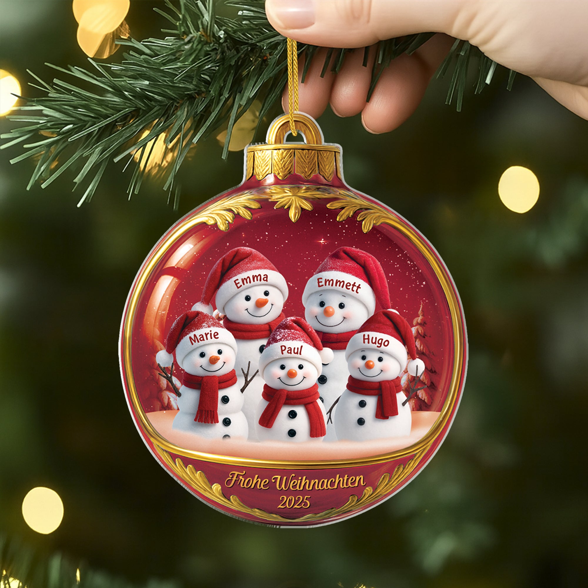 7062OGE2 3d druck effekt familie schneemann acryl weihnachtsschmuck personalisiert 7062O3TMI