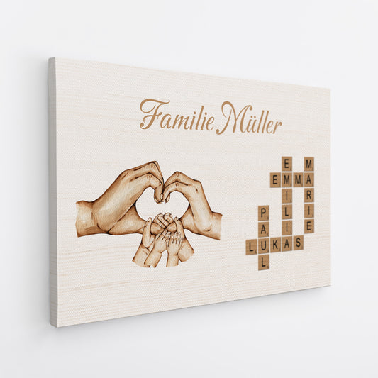 7082CGE2 familienliebe hande personalisierte kreuzwortratsel leinwand familie 7082C8PNI