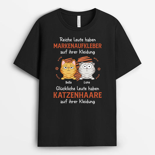 7089AGE1 gluckliche leute haben katzenhaare auf ihrer kleidung katzen t shirt personalisiert 7089ATQCD