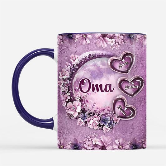 7097MGE2 3d druck effekt herzen und lila blumen mama oma tasse personalisiert 7097M3TTA