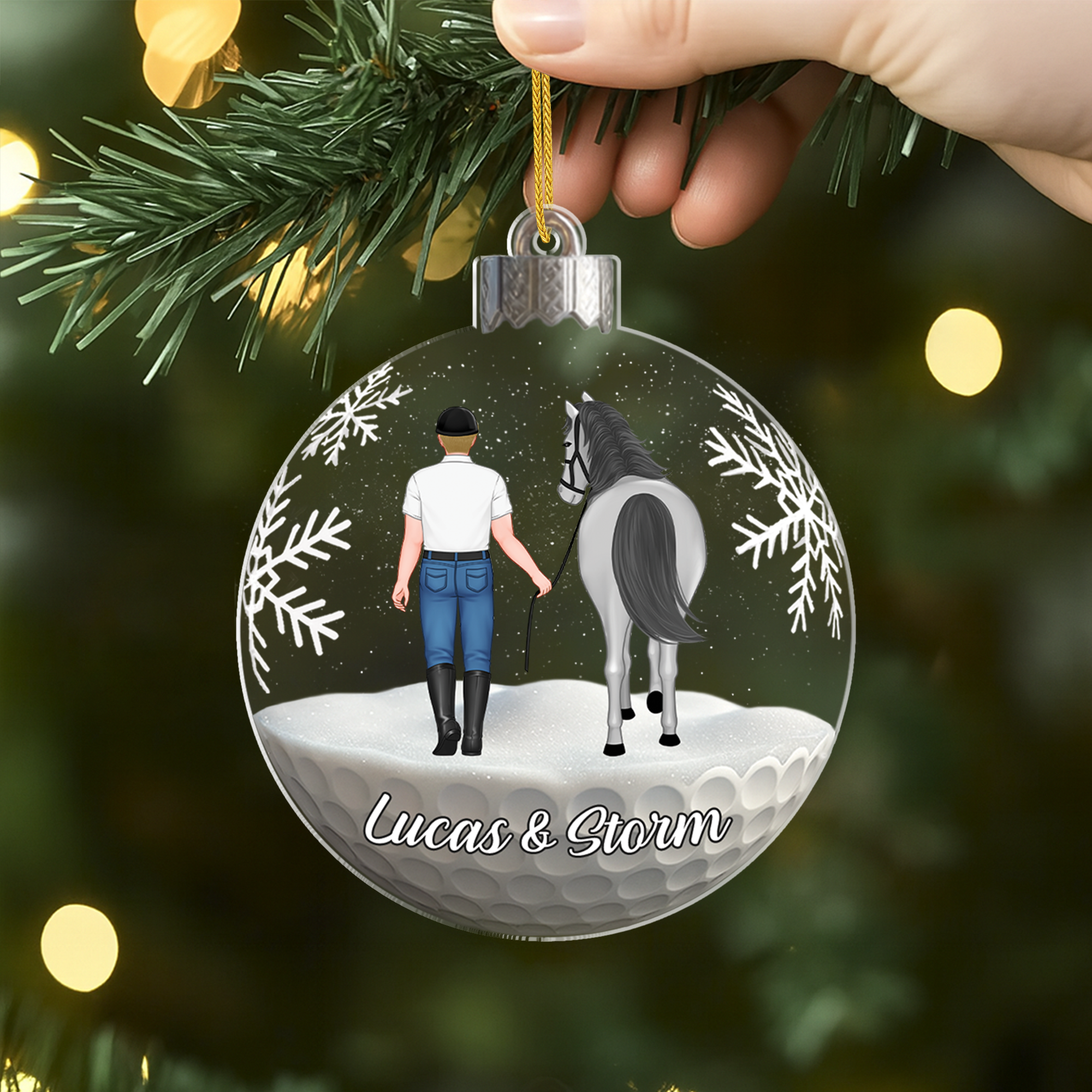 7132OGE2 3d druck effekt pferd und mensch_ acryl weihnachtsschmuck personalisiert 7132O3T5U