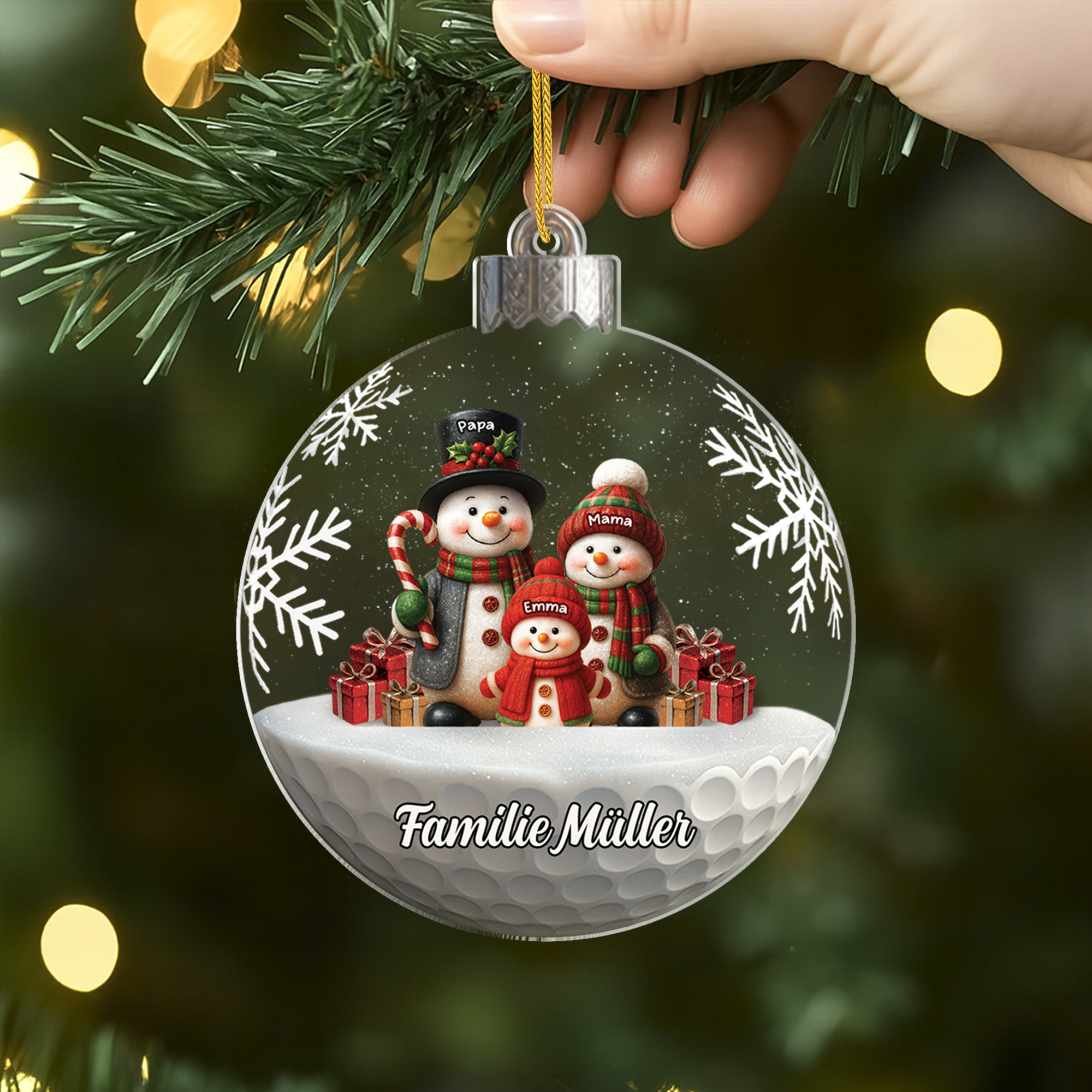7156OGE2 3d druck effekt schneemann acryl weihnachtsschmuck personalisiert familie schneeflocken 7156OTT5I