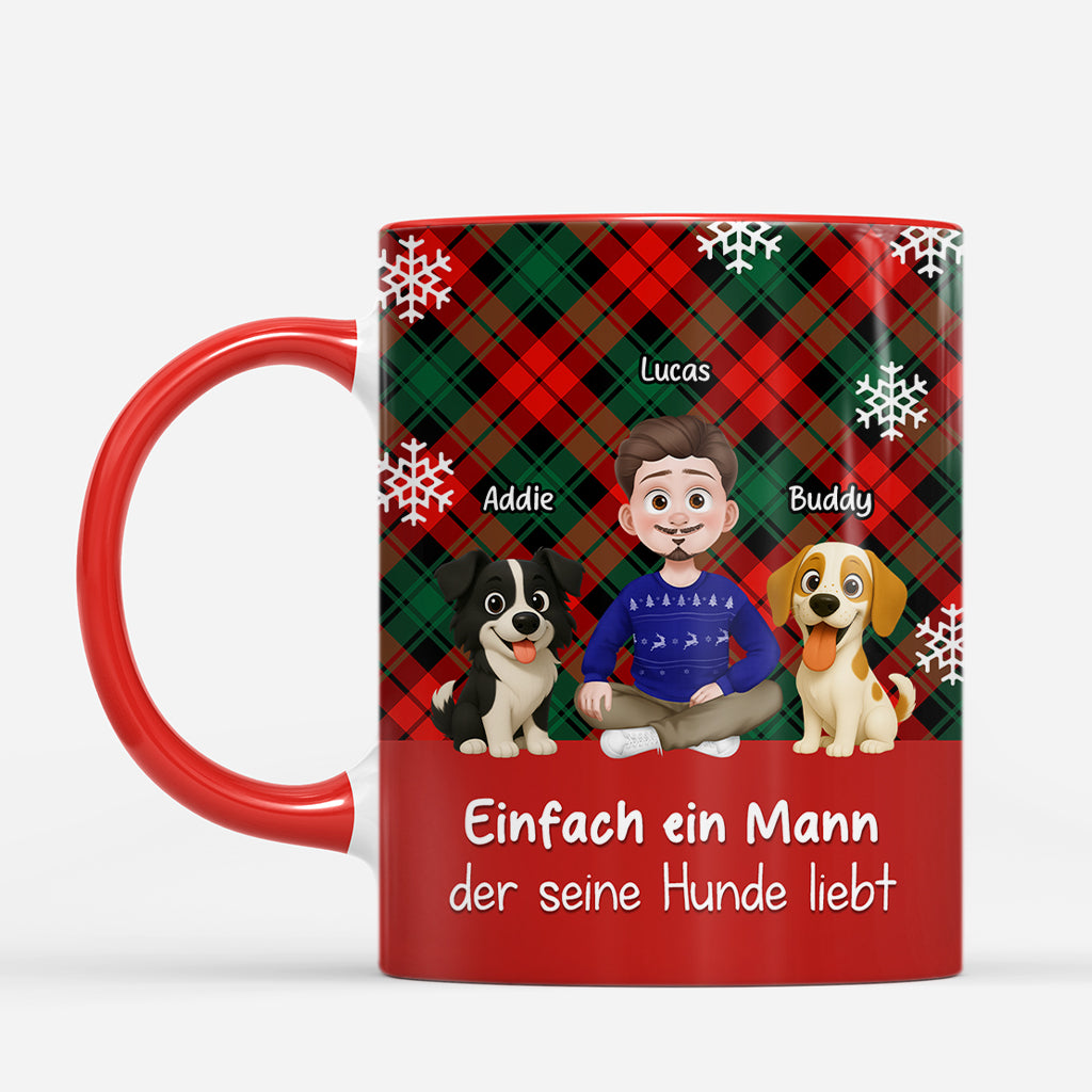 7170MGE2 einfach ein madchen das ihren hund liebt weihnachtstasse personalisiert 7170MKPCC