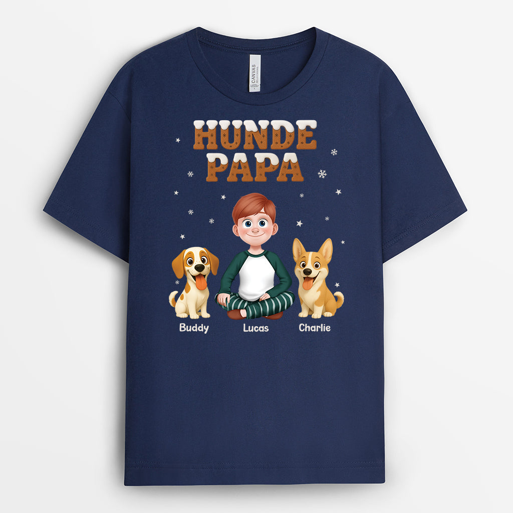 7216AGE2 hundepapa hundemama t shirt hund personalisiert weihnachten 7216ATYZC