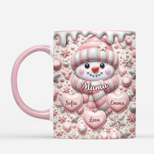 7235MGE1 3d druck effekt rosa schneemann personalisierte weihnachtstasse oma mama 7235MKLTA_2