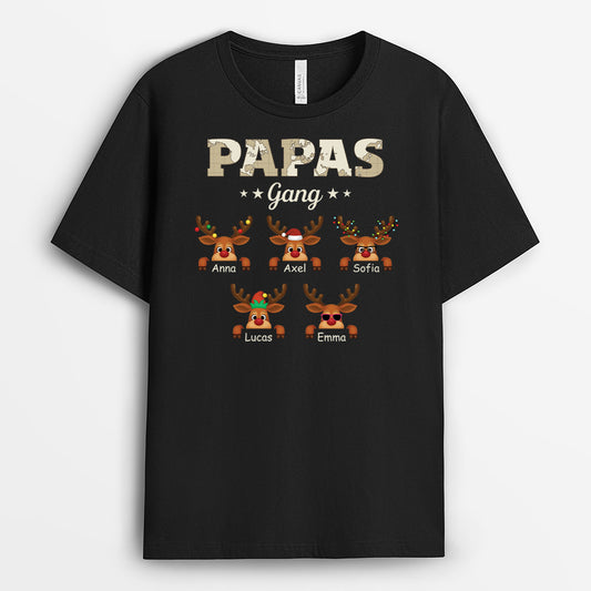 7263AGE1 papas gang rentier weltkarte papa mama t shirt personalisiert weihnachten 7263A3Z5B