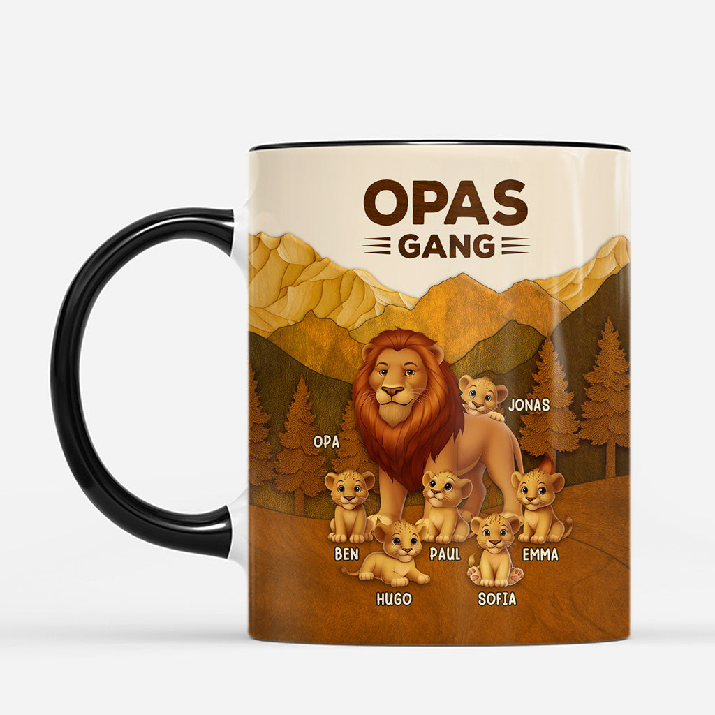 7298MGE2 3d druck effekt papas gang opa papa tasse personalisieren lowen im wald 7298M6TMB
