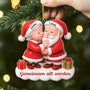 7315OGE2 3d druck effekt gemeinsam alt werden seit acryl weihnachtsschmuck personalisiert paar kuss weihnachtsmann_ 7315O3Q5G