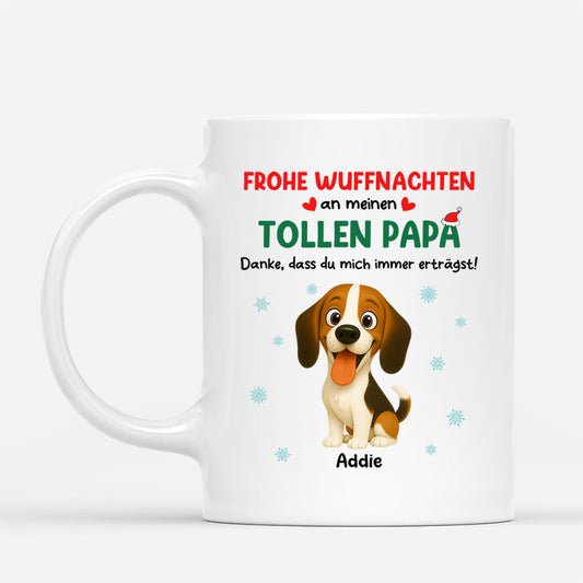 7325MGE1 frohe wuffnachten an meinen tollen papa hunde weihnachtstasse personalisiert 7325MKQ5C