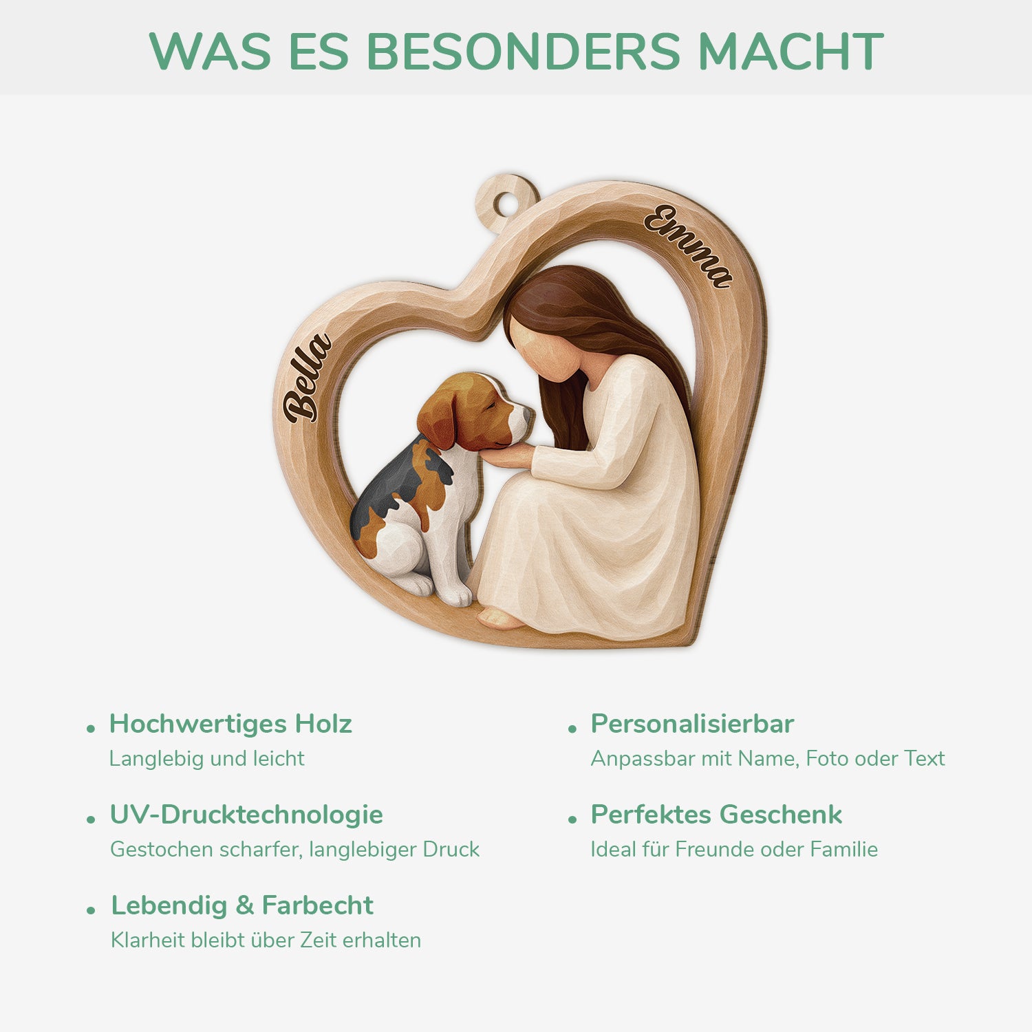 7337OGE4 hund und madchen personalisierte 1 schicht holz ornamente weihnachten frauen 7337O3H5C