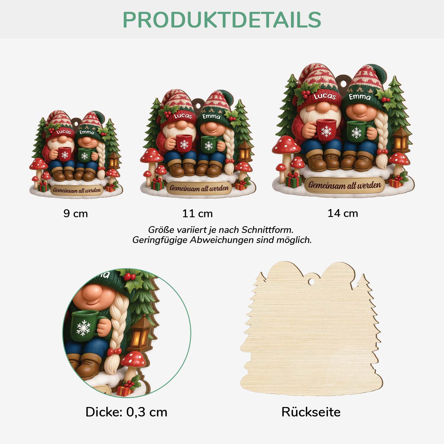 7341OGE3 3d druck effekt gemeinsam alt werden seit personalisierte 1 schicht holz ornamente weihnachten paar wolle 7341O3L5G
