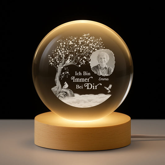 7407LGE1 ich bin immer bei dir foto kristallkugel personalisiert_ zur erinnerung frauen manner 7407L3TAA
